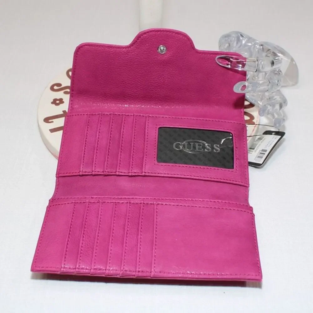 Guess Tulip Pink Tri Fold Women's Envelope Style Wallet New with Tags